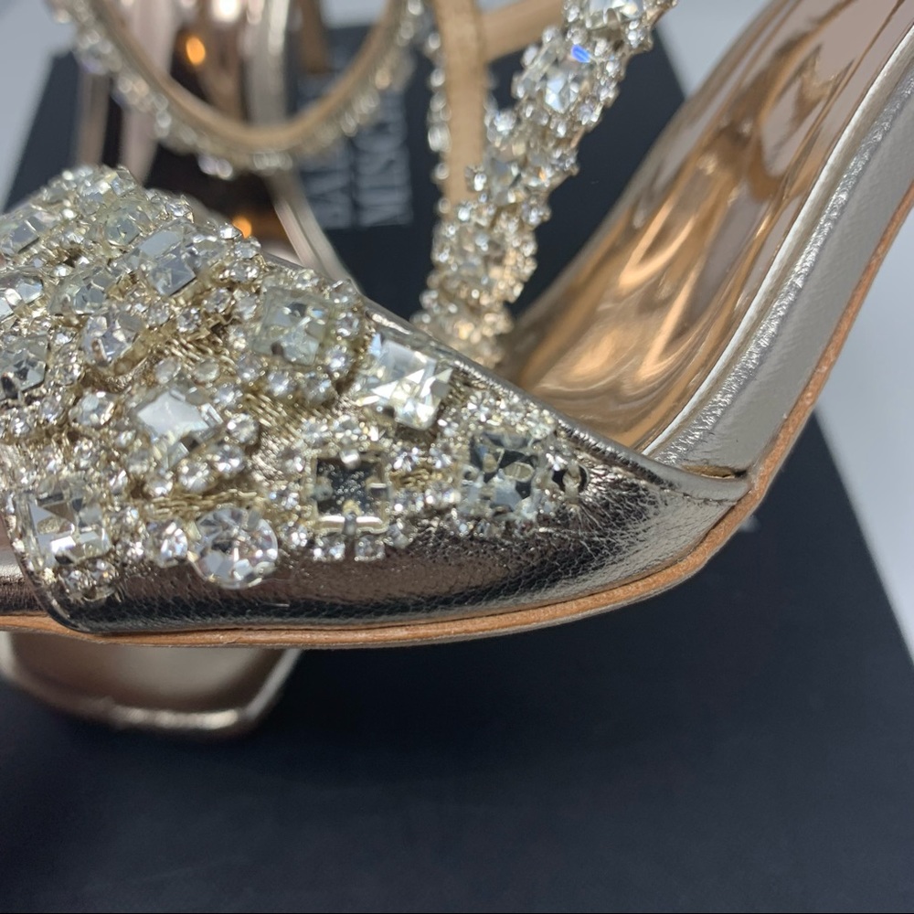 Badgley Mischka Rose Gold Crystal Embellished Heels - Picture 10 of 10